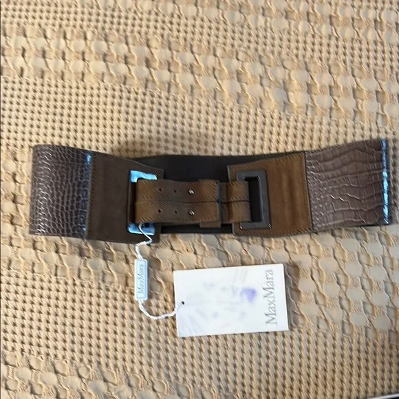 MaxMara | Accessories | Nwt Maxmara Brown Khaki Leather Belt  display picture 2